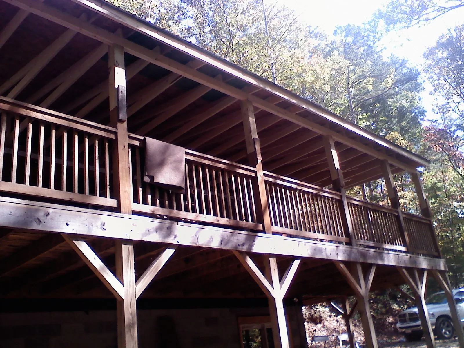 Timber framing under a new elevated porch and deck — Roof Leak Repair in Jerome by Roofing Brothers